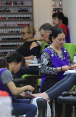 ASHLEY GREENE at a Nail Salon in Los Angeles 06/15/2016