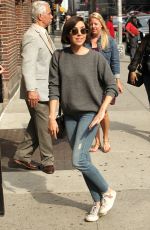 AUBREY PLAZA Arrives at Ed Sullivan Theater in New York 06/21/2016