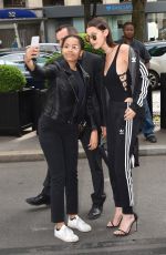 BELLA HADID Arrives at Geroge V Hotel in Paris 06/24/2016