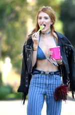 BELLA THORNE in Bikini Top Out in Beverly Hills 06/26/2016