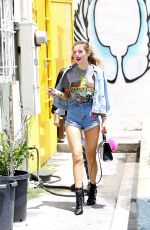 BELLA THORNE in Denim Shorts Out in Los Angeles 06/15/2016