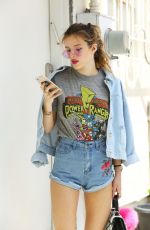 BELLA THORNE in Denim Shorts Out in Los Angeles 06/15/2016