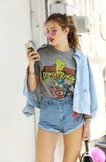BELLA THORNE in Denim Shorts Out in Los Angeles 06/15/2016