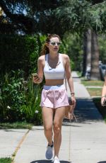 BELLA THORNE in Tank Top and Shorts Out in Sherman Oaks 06/04/2016