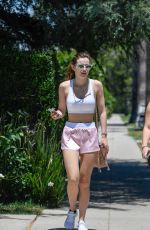 BELLA THORNE in Tank Top and Shorts Out in Sherman Oaks 06/04/2016