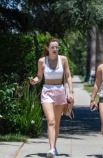 BELLA THORNE in Tank Top and Shorts Out in Sherman Oaks 06/04/2016