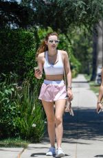 BELLA THORNE in Tank Top and Shorts Out in Sherman Oaks 06/04/2016