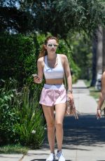 BELLA THORNE in Tank Top and Shorts Out in Sherman Oaks 06/04/2016