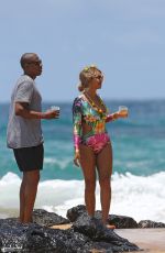 BEYONCE KNOWLES in Swimsuit on the Beach in Hawaii, June 2016