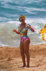 BEYONCE KNOWLES in Swimsuit on the Beach in Hawaii, June 2016