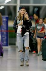 CARA DELEVINGNE at JFK Airport in New York 06/16/2016