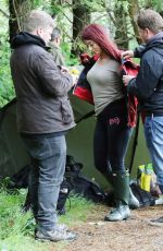 CASEY BATCHELOR and JESSICA HAYES on the Set of 