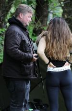 CASEY BATCHELOR and JESSICA HAYES on the Set of 