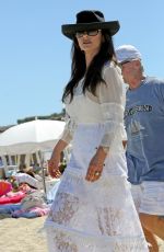 CATHERINE ZETA JONES Arrives at Club 55 in Saint Tropez 06/22/2016