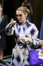 CELINE DION Leaves Her Hotel in Paris 06/29/2016