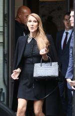 CELINE DION Leaves Royal Monceau Hotel in Paris 06/15/2016