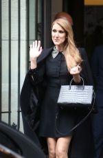 CELINE DION Leaves Royal Monceau Hotel in Paris 06/15/2016