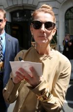 CELINE DION Outside Her Hotel in Paris 06/24/2016