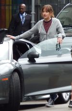 DAKOTA JOHNSON on the Set of "Fifty Shades Darker