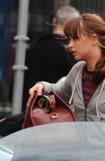 DAKOTA JOHNSON on the Set of "Fifty Shades Darker