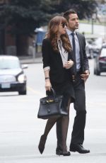 DAKOTA JOHNSON on the Set of "Fifty Shades Freed