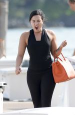 DEMI LOVATO in Swimsuit at a Boat in Miami 06/27/2016
