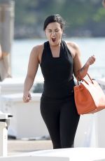 DEMI LOVATO in Swimsuit at a Boat in Miami 06/27/2016