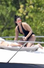DEMI LOVATO in Swimsuit at a Boat in Miami 06/27/2016