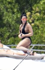 DEMI LOVATO in Swimsuit at a Boat in Miami 06/27/2016