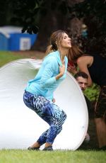 ELISABETTA CANALIS on the Set of a Commercial in Park in Milan 06/29/2016