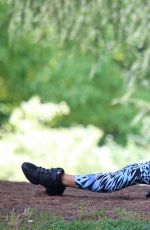 ELISABETTA CANALIS on the Set of a Commercial in Park in Milan 06/29/2016