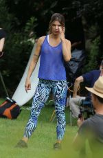 ELISABETTA CANALIS on the Set of a Commercial in Park in Milan 06/29/2016