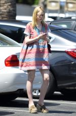 ELLE FANNINF at Starbucks in West Hollywood 06/27/2016