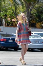 ELLE FANNINF at Starbucks in West Hollywood 06/27/2016
