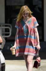 ELLE FANNINF at Starbucks in West Hollywood 06/27/2016