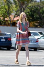 ELLE FANNINF at Starbucks in West Hollywood 06/27/2016