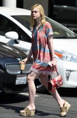 ELLE FANNINF at Starbucks in West Hollywood 06/27/2016