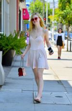 ELLE FANNING at a Nail Salon in Beverly Hills 06/25/2016