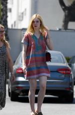 ELLE FANNING Out in West Hollywood 06/27/2016