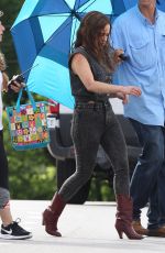 EMILIA CLARKE on the Set of 