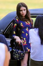 EMILY RATAJKOWSKI on the Set of a Photoshoot with a 1968 Cadillac Fleetwood 06/29/2016