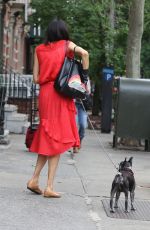 FAMKE JANSSEN Takes Her Dog for a Walk in New York 06/05/2016