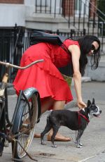 FAMKE JANSSEN Takes Her Dog for a Walk in New York 06/05/2016