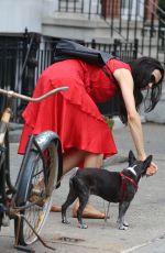 FAMKE JANSSEN Takes Her Dog for a Walk in New York 06/05/2016