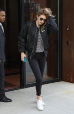 GIGI HADID Leaves Her Apartment in New York 06/08/2016