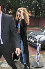 GIGI HADID Out and About in London 06/13/2016