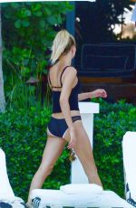 HAILEY BALDWIN in Bikini Bottoms at a Hotel Pool in Miami 06/13/2016