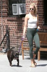 HAILEY CLAUSON Walks Her Dog Out in New York 06/01/2016