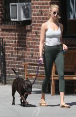 HAILEY CLAUSON Walks Her Dog Out in New York 06/01/2016