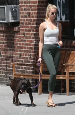 HAILEY CLAUSON Walks Her Dog Out in New York 06/01/2016